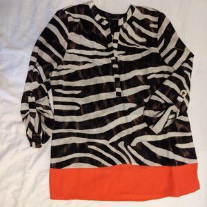 Zebra Print Tunic Top XL New Directions